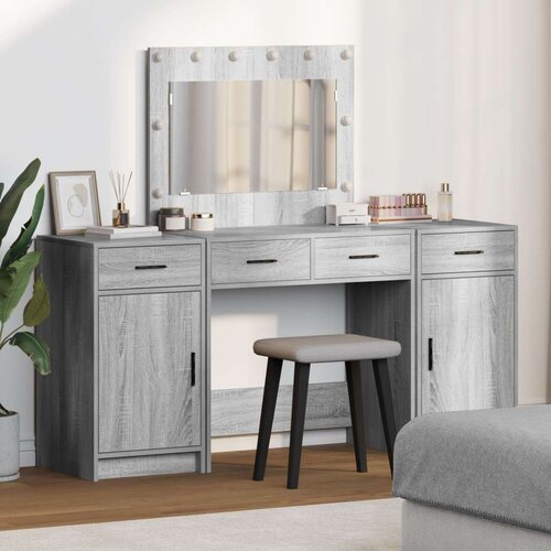  toaletna mizica z LED ogledalom, siva, 78.5x41x135 cm Cene