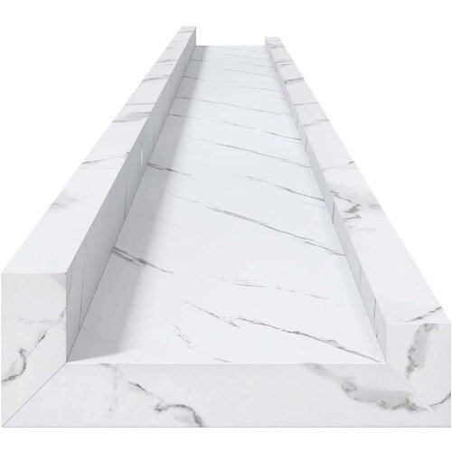  Polica na zidu s policom 2 pcs Bijeli mramor 115 x 9 x 3 cm Slike