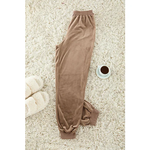 Trendyol Mink Velvet Knitted Pajama Bottoms