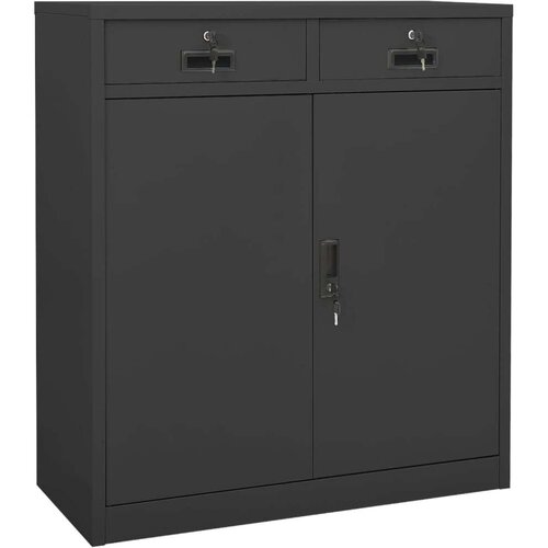 vidaXL Pisarniška omara antracitna 90x40x102 cm jeklo Cene