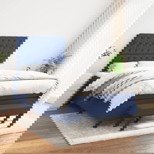 The Living Store Box spring postelja z vzmetnico moder 120x200 cm blago - Box Spring Postelja, (21438399) Cene
