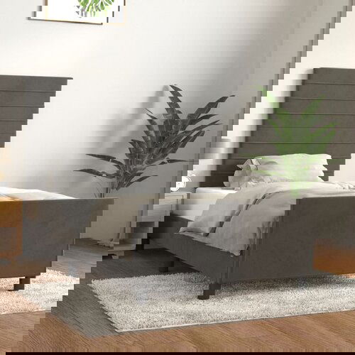 The Living Store Posteljni okvir z vzglavjem temno siv 100x200 cm žamet - Posteljni Okvir Z Vzglavjem, (21492432) Slike