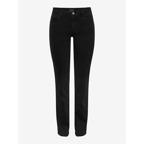 Pieces Black Women's Straight Fit Jeans Kesia - Women Slike