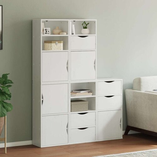  Bočni ormarići 5 kom ODDA bijeli 40x24x79 cm puno drvo bor Cijene