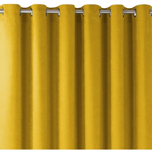  Curtain MILANA color mustard style classic silver silver metal eyelets chenille 220x175 HOMEDE Cene