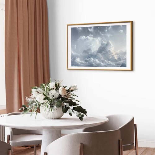  Plakat Astral Calm: Stars Scattered Over Delicate Clouds 60x40 Zlatni okvir s margom Cijene