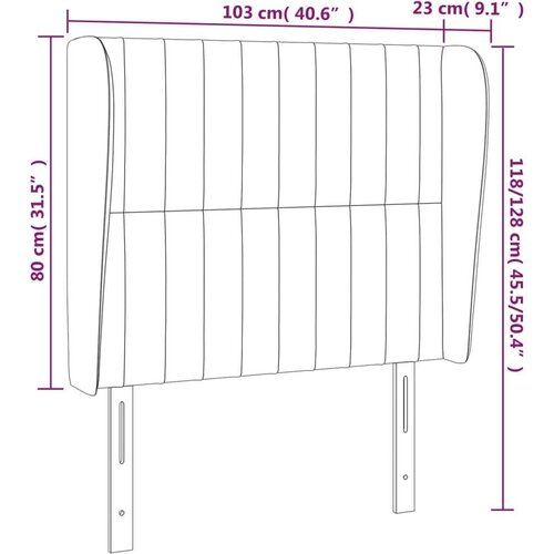 Uzglavlje s u&amp;scaron;ima ružičasti 103x23x118/128 cm bar&amp;scaron;unasti Slike