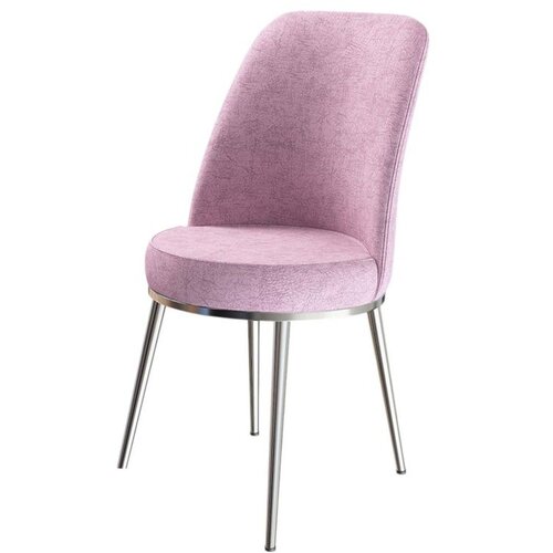 Hanah home set trpezarijskih stolica Dexa 8 kom, roze tkanina Babyface, hromirane metalne noge Cene