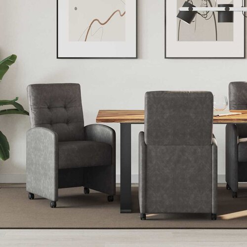 vidaXL Trpezarijske stolice 2 pcs Crna 57 x 67 x 98 cm Umjetna koža Cene