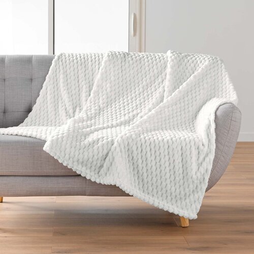 Douceur d int&amp;eacute;rieur Kremno bela odeja iz mikroflanele 125x150 cm Mini Frosty &amp;ndash; Slike