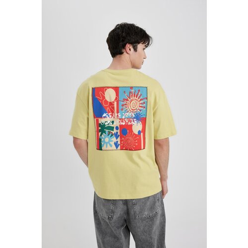 Defacto Comfort Fit Crew Neck Back Printed Short Sleeve T-Shirt Slike