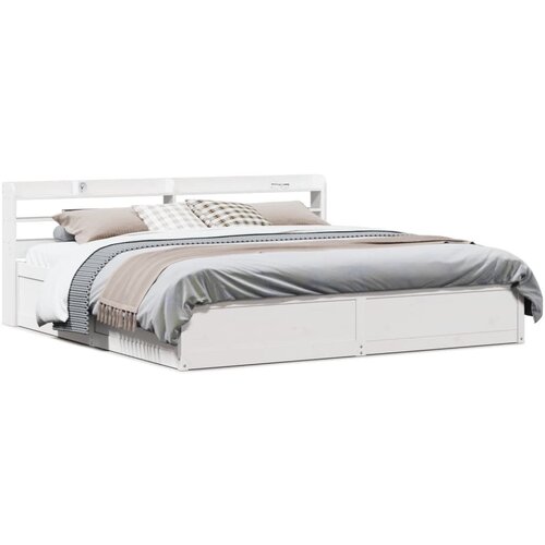 vidaXL Okvir za krevet s uzglavljem bijeli 200x200 cm masivna borovina Cijene