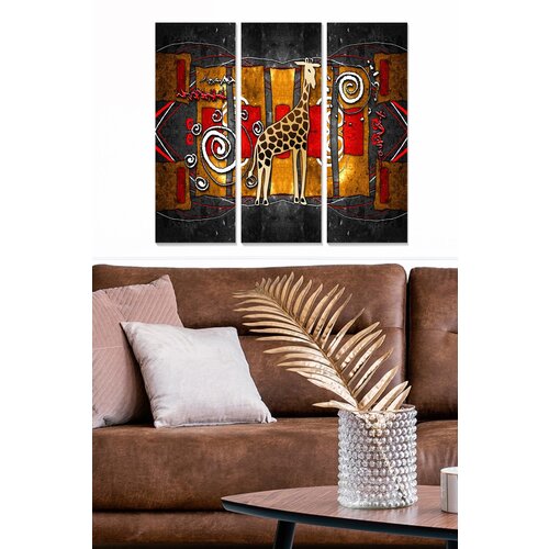 Wallity MDF1032088078 multicolor decorative mdf painting (3 pieces) Cene