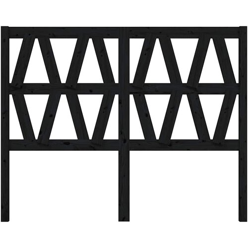  Uzglavlje za krevet crno 126 x 4 x 100 cm od masivne borovine Slike