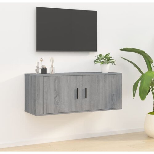 The Living Store Stenska TV omarica siva sonoma 100x34,5x40 cm - Stenska TV Omarica, (21376780) Cene