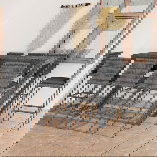 vidaXL 9-dijelni vrtni barski set od poliratana s jastucima antracit Cijene