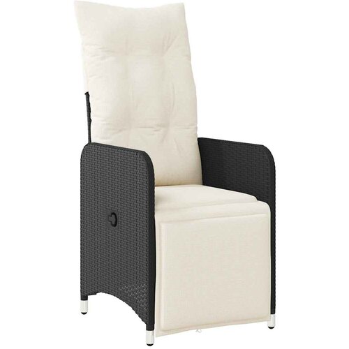  9-dijelni vrtni bistro set od poliratana s jastucima crni Crna 190 x 80 x 75 cm Slike