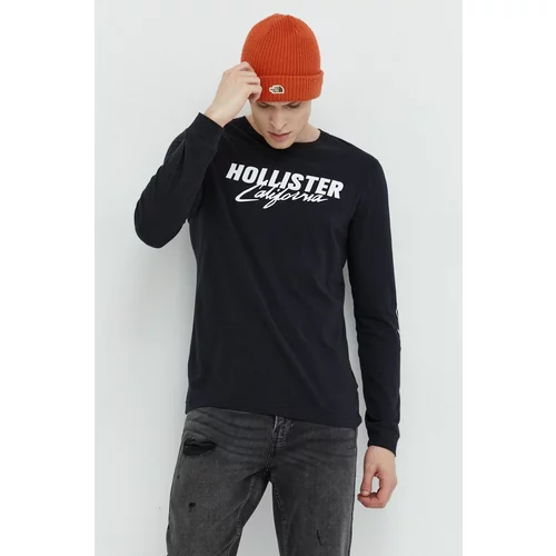 Hollister Co. Bombažna majica z dolgimi rokavi bela barva
