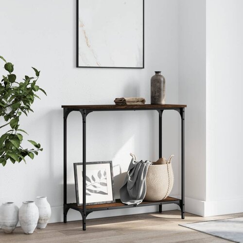 VidaXL Konzolni stol smeđa boja hrasta 75x30,5x75 cm konstruirano drvo Slike