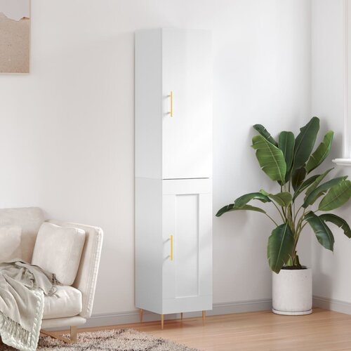 VidaXL Visoka komoda sjajna bijela 34 5x34x180 cm konstruirano drvo Slike
