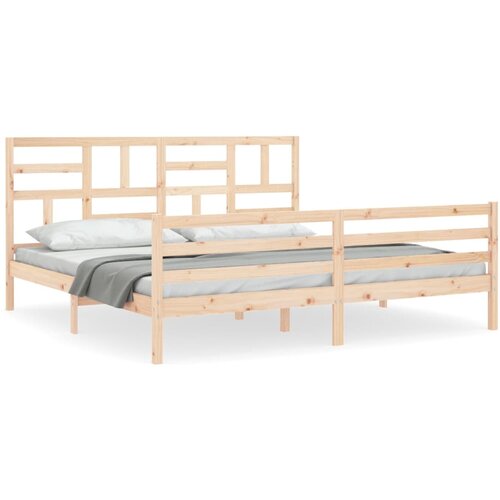 vidaXL Okvir kreveta s uzglavljem veliki bračni od masivnog drva Cijene