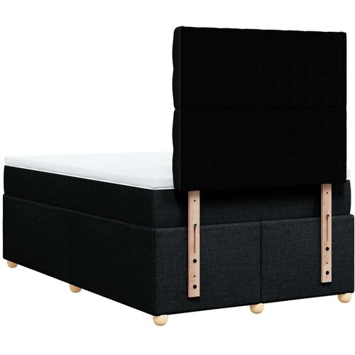 VidaXL krevet box spring s madracem crni 120 x 190 cm od tkanine Slike