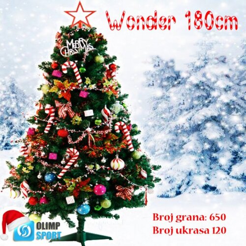 Olimp Sport Novogodišnja jelka sa ukrasima crvena 180cm Wonder Cene