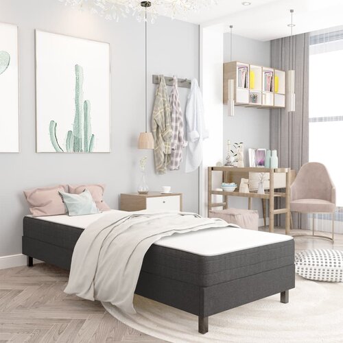 The Living Store Posteljni okvir boxspring sivo blago 90x200 cm - Boxspring Posteljni Okvir, (21518169) Cene