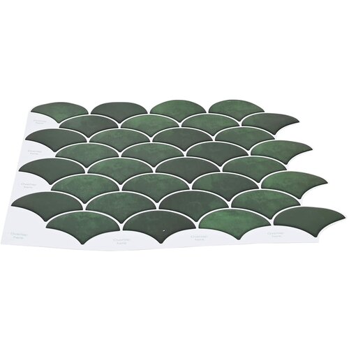  Pločica riblje ljuske 50 pcs Tamnozelena 30 x 30 cm Slike