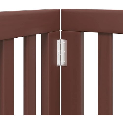 Vrata za pse s vrata&amp;scaron;cima 9 panela sklopiva 450 cm drvo topole Smeđa 50 x 60 x 2 cm Slike