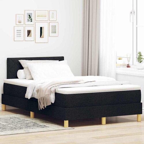  LED Box Spring Krevet s LED trakama Crna 120 x 200 cm tkanina Cijene