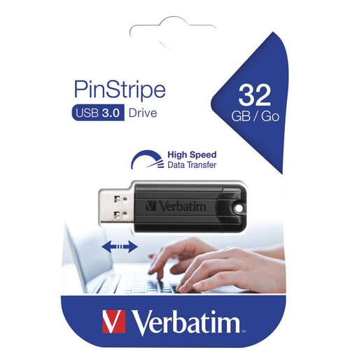  MEMORIJA USB 32GB 3.0 PINSTRIPE VERBATIM 49317 CRNA BLISTER Cijene