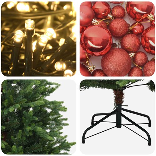  Umjetno božićno drvce s kuglicama 150 cm 150 LED lampica Slike