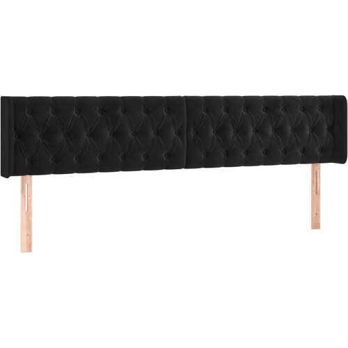 Maison Chic posteljno vzglavje - vzglavna omarica - nočna omarica z u&amp;scaron;esi črno 183x16x78/88 cm žamet, (21711978) Slike