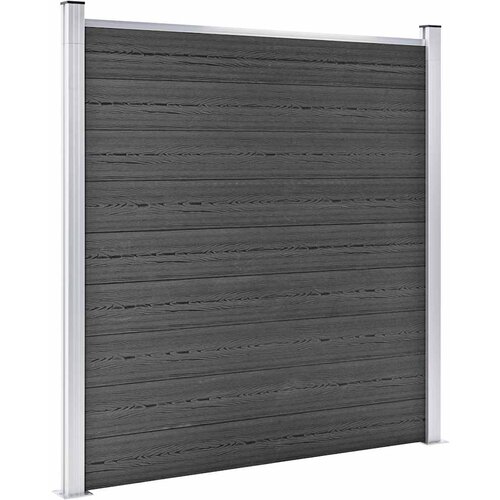 Set panela za ogradu WPC 965 x (105 - 186) cm crni Slike