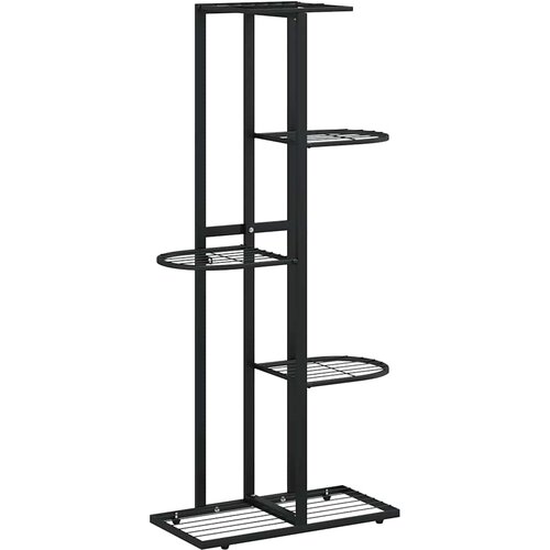 Stalak za cvijeće s 5 razina 43 x 22 x 98 cm crni metalni Slike