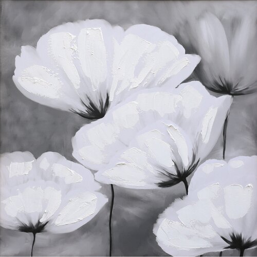  Slika na platnu Makovi crno bijeli 60x60 cm Cene