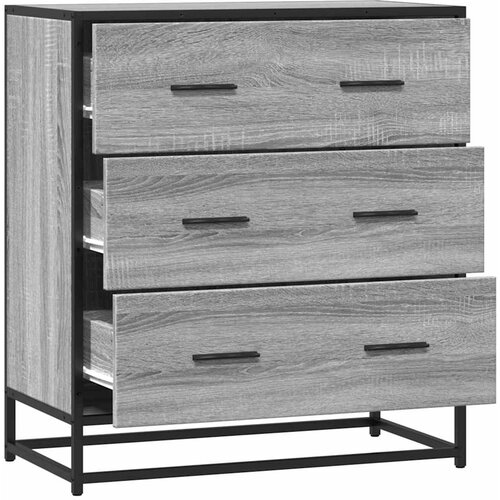  Komoda boja hrasta sonome 68x35x76 cm konstruirano drvo metal Siva Slike