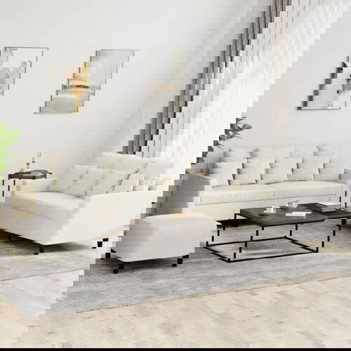 vidaXL Sedežna garnitura 3-delna z blazinami krem žamet Cene