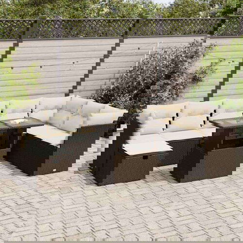  9-dijelni set vrtnih sofa s jastucima poliratan smeđi Cene