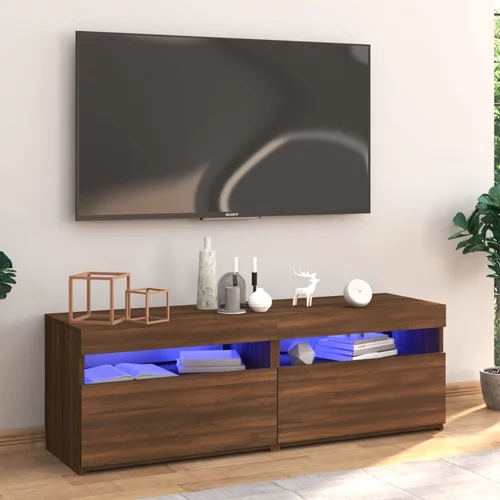 TV ormarić s LED svjetlima boja smeđeg hrasta 120 x 35 x 40 cm