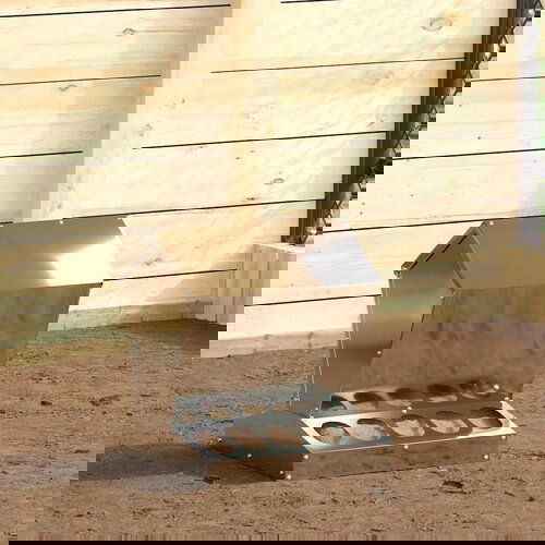 vidaXL Hranilnik za piščance srebrna 40 x 40 x 45 cm Cinkana jeklena Cene