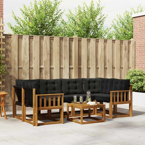  Set vanjskih sofa 7 kom. Prirodna i crna Cene