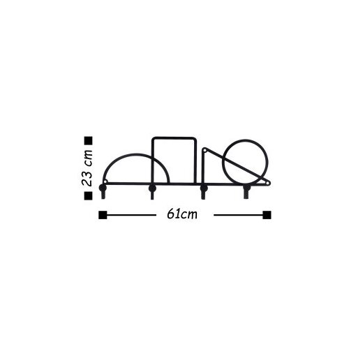 Lessentiel Maison zidna vešalica Geometric 2, 61x23cm, Crna Cene