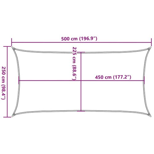  Jedro za za&amp;scaron;titu od sunca 160 g/m&amp;sup2; žuto 2,5 x 5 m HDPE Slike