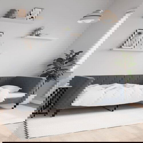 VidaXL Dnevni krevet tamnosivi 100 x 200 cm bar&amp;scaron;unasti Slike