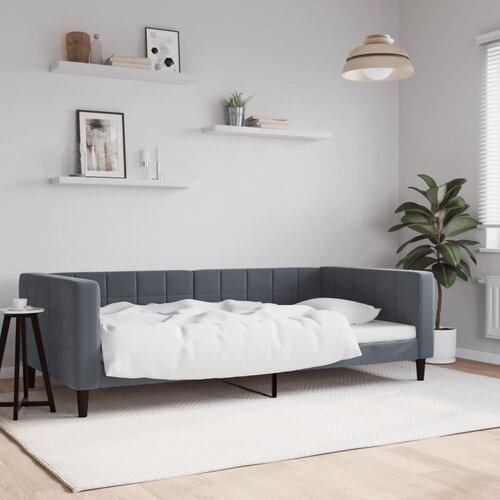 vidaXL Raztegljiva postelja temno siva 100x200 cm žamet Cene