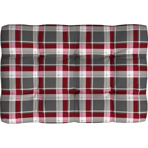  Blazina za kavč iz palet rdeč karo vzorec 120x80x10 cm