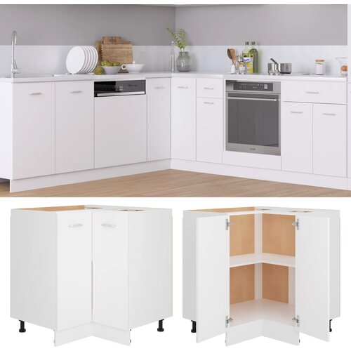 The Living Store Kotna spodnja omarica bela 75,5x75,5x80,5 cm - Kotna Omarica, (21431983) Slike