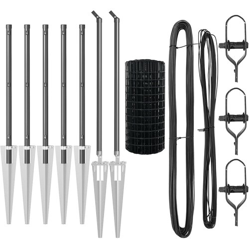 VidaXL Euro Ograda Set od 2 Siva Metal 10 x 1 m Trajna Euro Ograda Slike